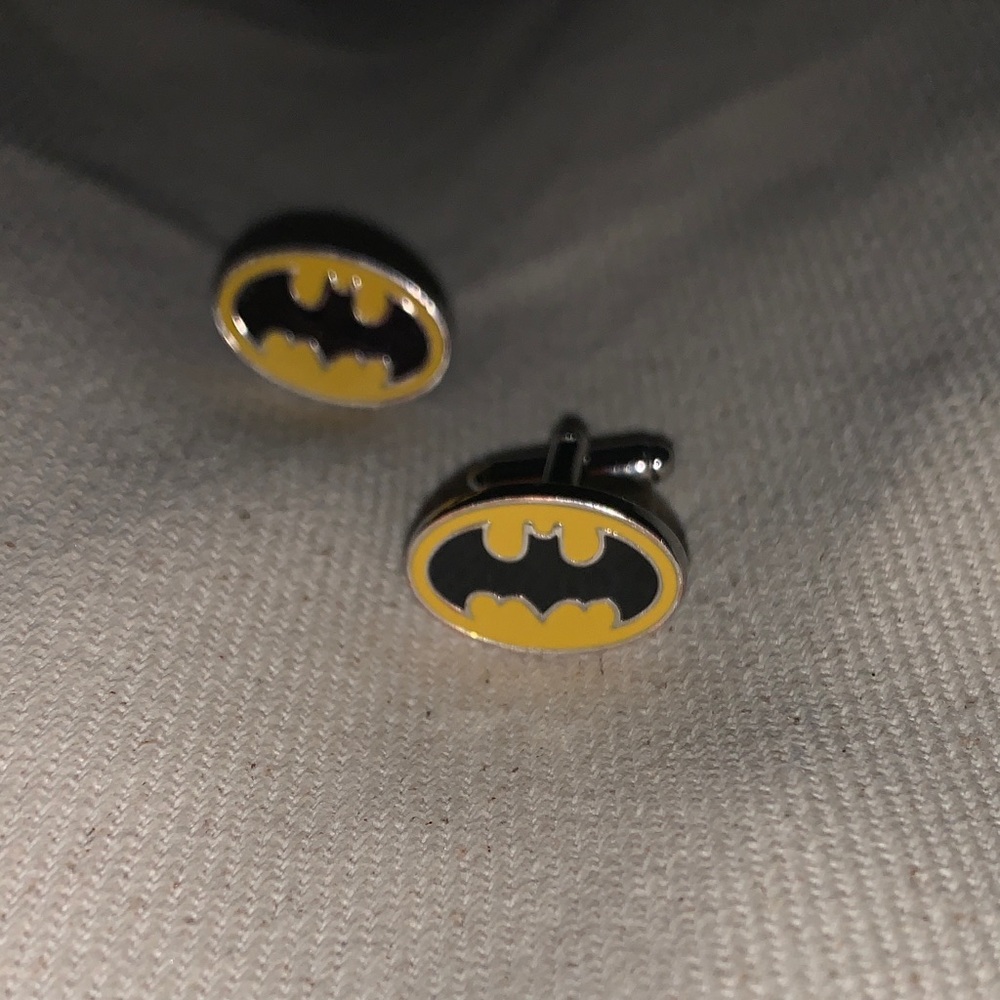 Yellow and Black Bat Emblem Cufflinks for Men